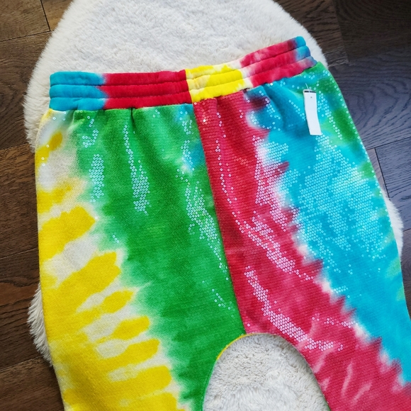 R13 Sequin Tie Dye Sweat Jadper Long Sweat Shorts Unisex - Picture 9 of 12